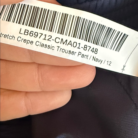 Quince Stretch Crepe Classic Trouser Pants Sz 12 Navy - Picture 4 of 4